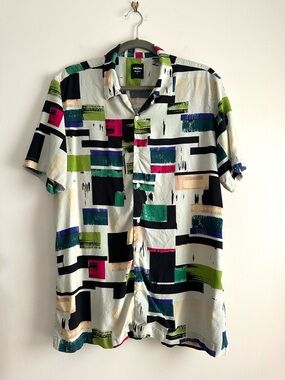 Nuon • Relaxed Fit‎ Viscose Multicolor Abstract Shirt